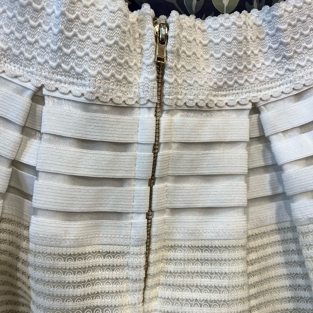 Miami Cream Striped A-Line Skirt - Picture 5 of 8